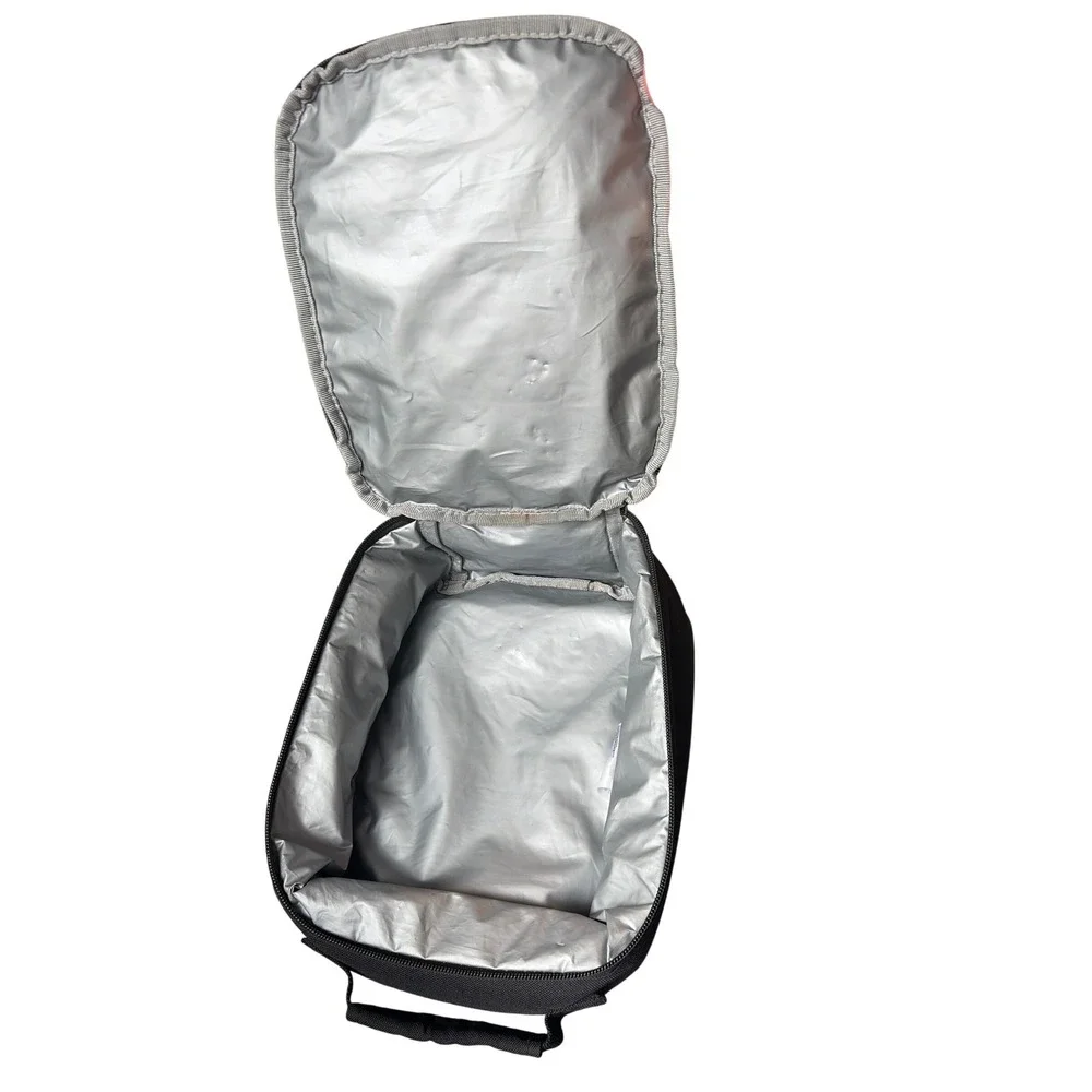 Hurley Pizza Print Insulated Lunch Bag Black Red Pepperoni‎ Graphic Snack Tote